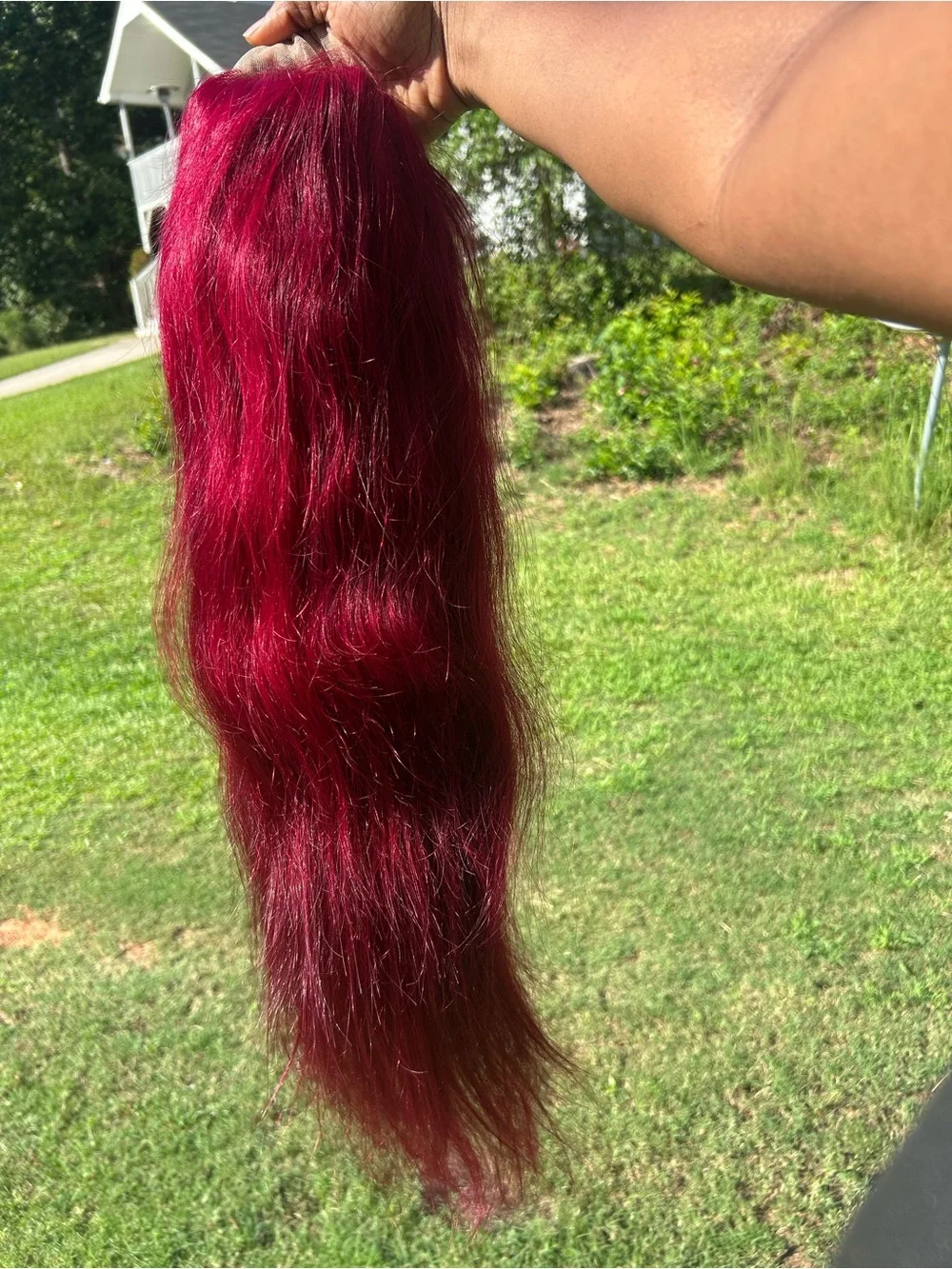 Burgundy Wig Human Hair 13x6 HD Lace Front Straight Wig 180 Density 28inch